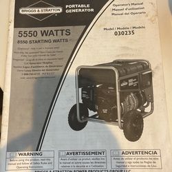 Use 2 Times Briggs & Stratton 5550 Watts 8550 Starting watts