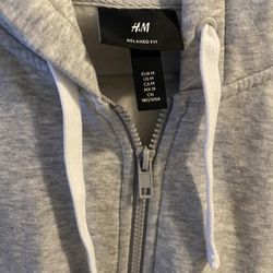 H&M Grey Zip Hoodie Medium