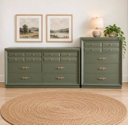 Vintage Green Dresser Set