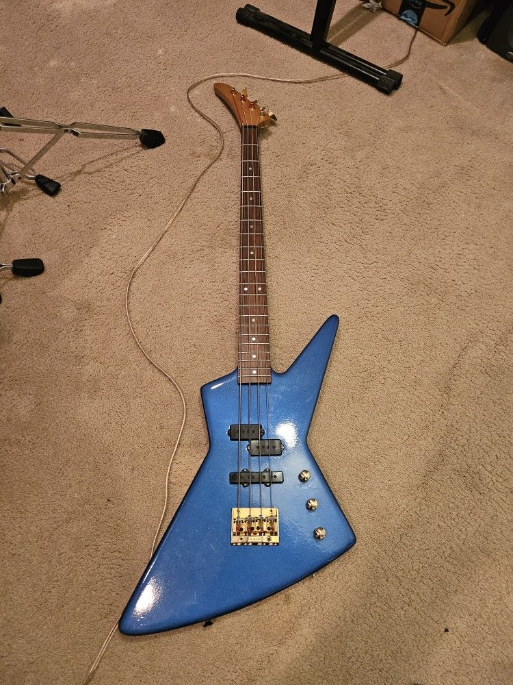 Bass Guitar Rt Handed Epiphone Explorer body W/ LeftHanded After Market Neck