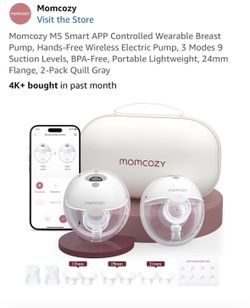 Momcozy M5 Smart APP Controlled Wearable Breast Pump, Hands-Free Wireless Electric Pump, 3 Modes 9 Suction Levels