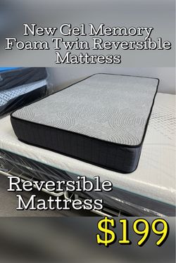 New Gel Memory Foam Twin Reversible Mattress