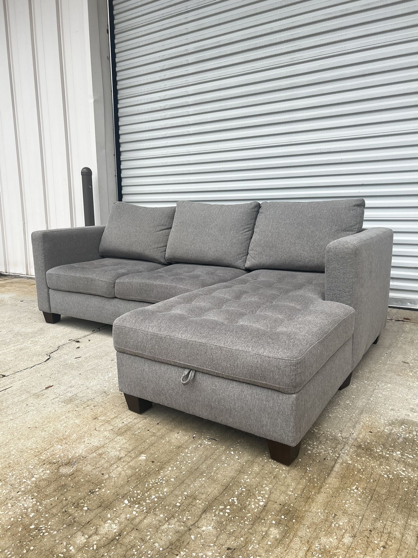 Small Gray Sectional Couch with Storage