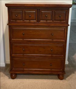 Pier 1 Ashworth Five Drawer ChestIn good condition, only minor knicks and surface marks.
