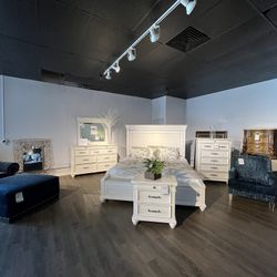 White 4PC King Bedroom Set