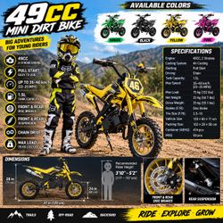 49cc mini dirt bike for kids pit bike new new
