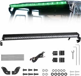 50" 390W LED Multi-Color Light Bar Compatible with Polaris Ranger 1000 / XP1000 / Crew, Pro-Fit Cage Curved Light Bar kit 8 Light Modes | No-Drill Ins