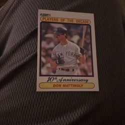 Don Mattingly 10 Year Anniversary Baseball Card