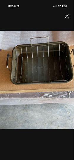 Oven Pan and Rack Set , With Oven Pan 17”L X 13”W X 3” Deep Plus Oven Rack 5 “ Tall