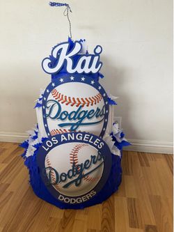 CUSTOM Dodgers three tier pinata with balls