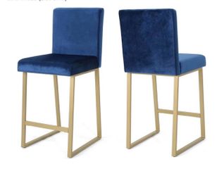 $150 4 blue velvet stools