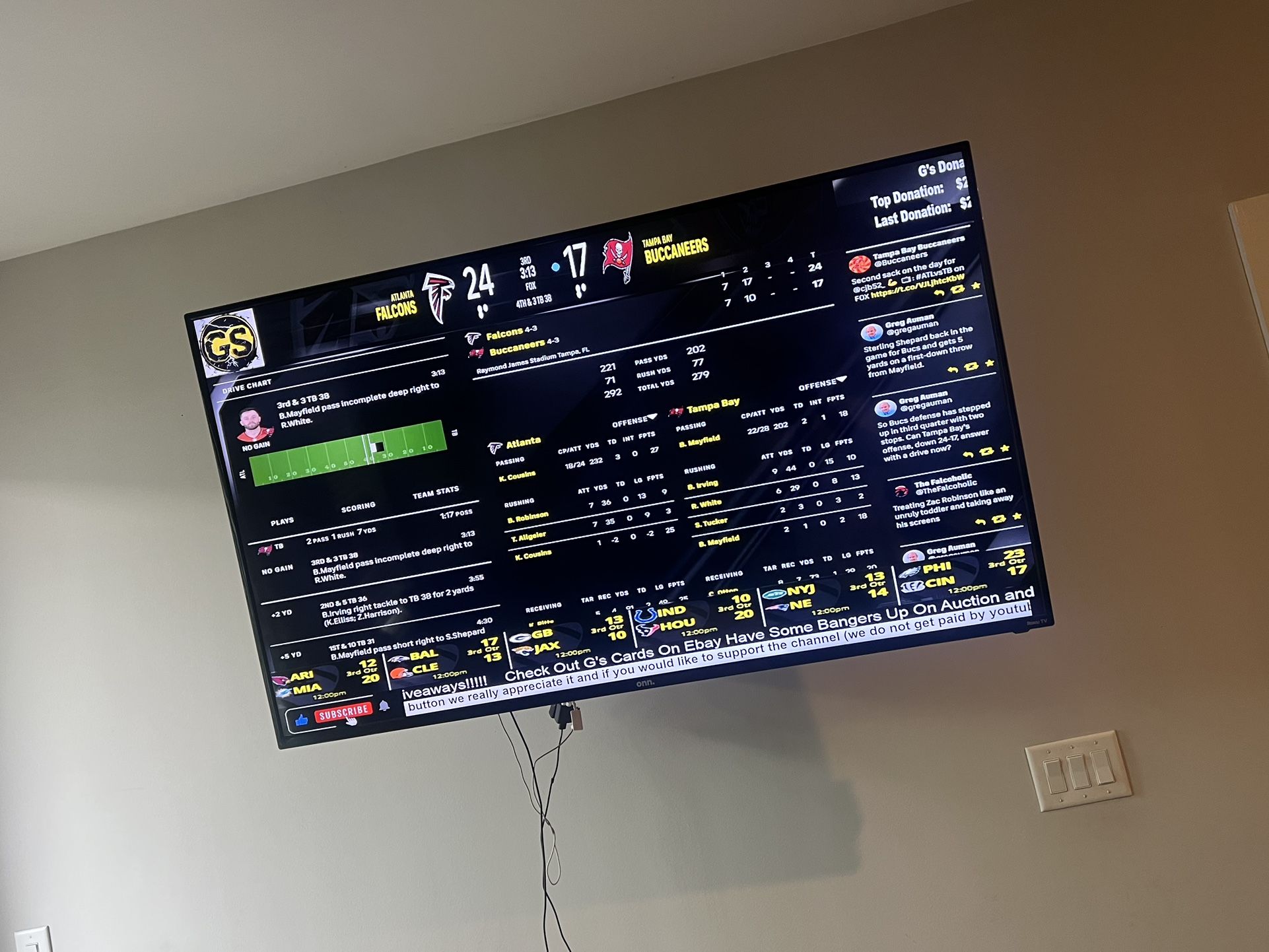 Two 58” ONN Roku Tv