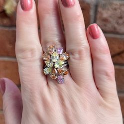 Multi-color cubic Zirconia Ring 
