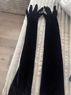 Ladies velvet long gloves