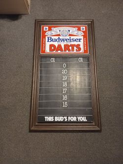 1983 Budweiser 31x17 Dart Chalkboard Excellent Condition