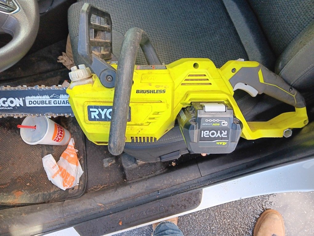Ryobi 40 Volt Chainsaw Battery And Charger