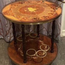 Vintage Italian Inlay Liquor Bar/Tea Cart 