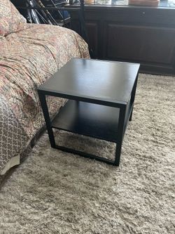 Perfect multi use table 20” x 20” x 20” hard wood and brushed aluminum frame