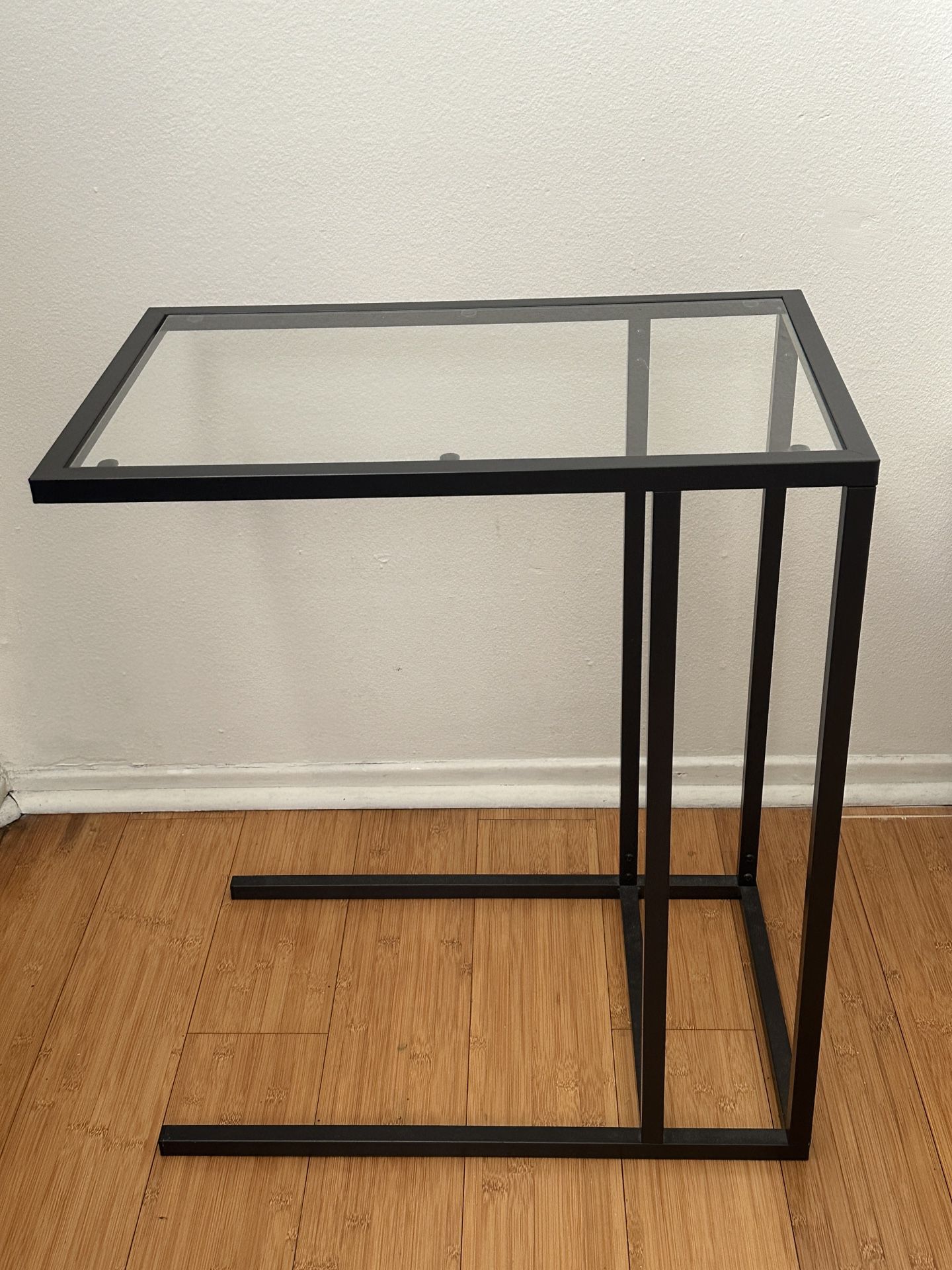 Charcoal Metal And Glass Laptop/Side Table 
