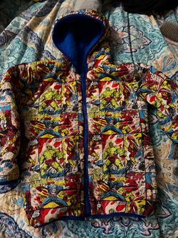 Marvel Comics Kids Reversible Hooded Puffer Jacket