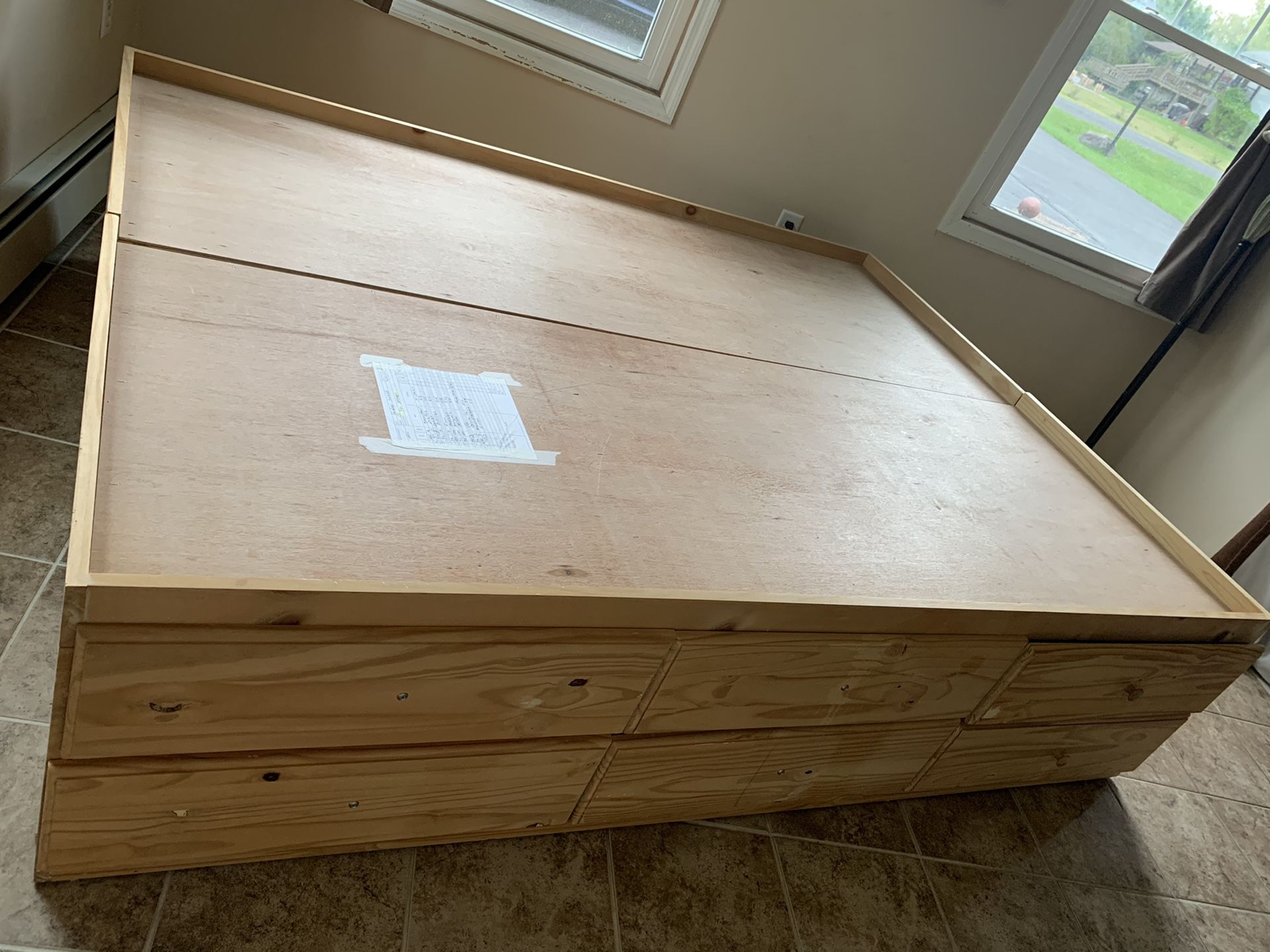 12 Drawer Queen Captains Bed Frame - Gothic Furniture