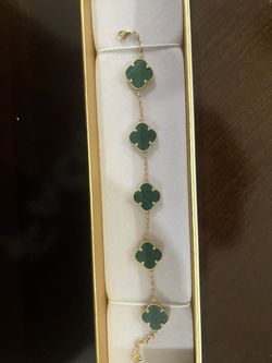 14k Gold Clover Bracelet Men