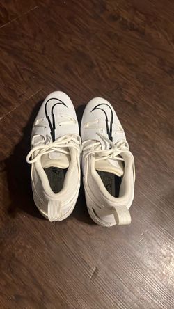 Nike White Cleats with Black Swoosh