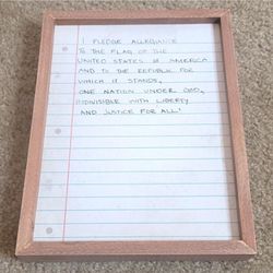 NEW Hobby Lobby Home Office Work Wood Block 'I pledge' Sign