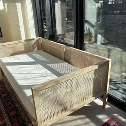 Solid Wood And Cane Day Bed
