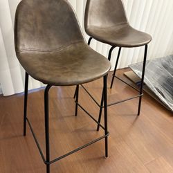 Set of 2 Faux Leather Counter Stools – $50 OBO