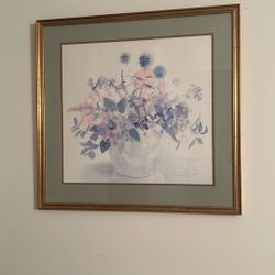 Vintage Framed Floral Watercolor