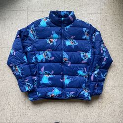 Lilo And Stitch Puffer Jacket Medium 
