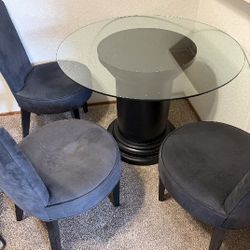 Used Glass Dinner Table - 4 Chairs
