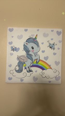 Unicorn kids art decor picture
