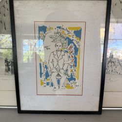 Jean Cocteau Lithograph - Tribute to Rimbaud, 1959