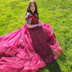 Red Ball Gown Wedding Dress 