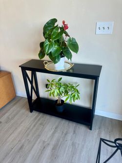 Black consult table wood