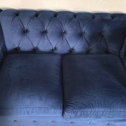Blue Velvet Sofa Set