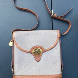 Vintage Dooney & Bourke USA All Weather Leather AWL Crossbody Bag Taupe Brown