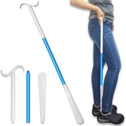 35.5 Inch Long Handled Shoe Horn, Dressing Stick, Sock Remover Aid Helper - Versatile, Adjustable Dressing Aid for Shoes, Socks, Shirts, Pants - Long 