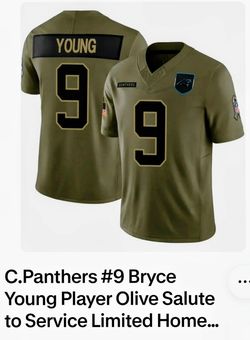 Carolina Panthers Bryce Young #9 Salute to Service Jersey Size L