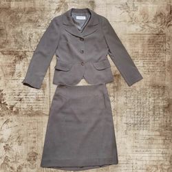Korean vintage formal grey suit skirt and jacket set Size Small To Medium