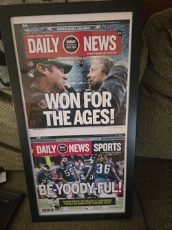 Framed Philadelphia Daily News Eagles Super Bowl LII Front Page