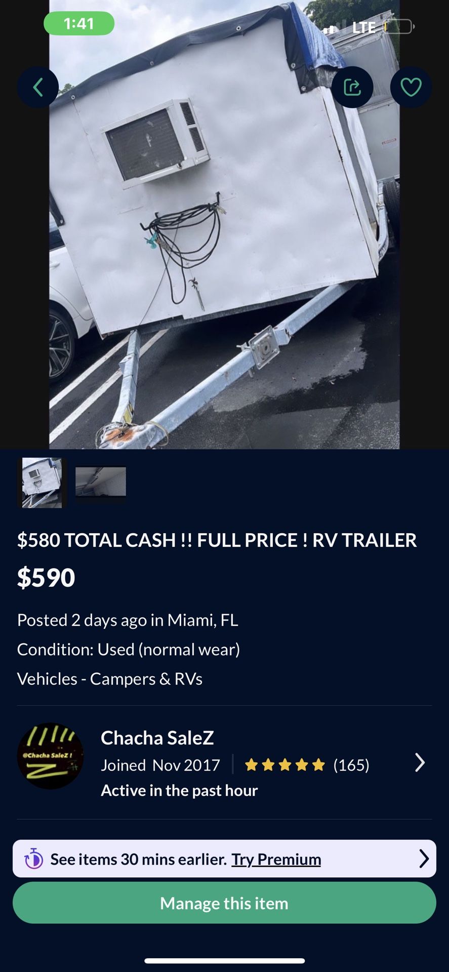 $600 TRAILER RV OPPORTUNITY !