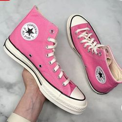 Pink Converse High Tops-Size 9