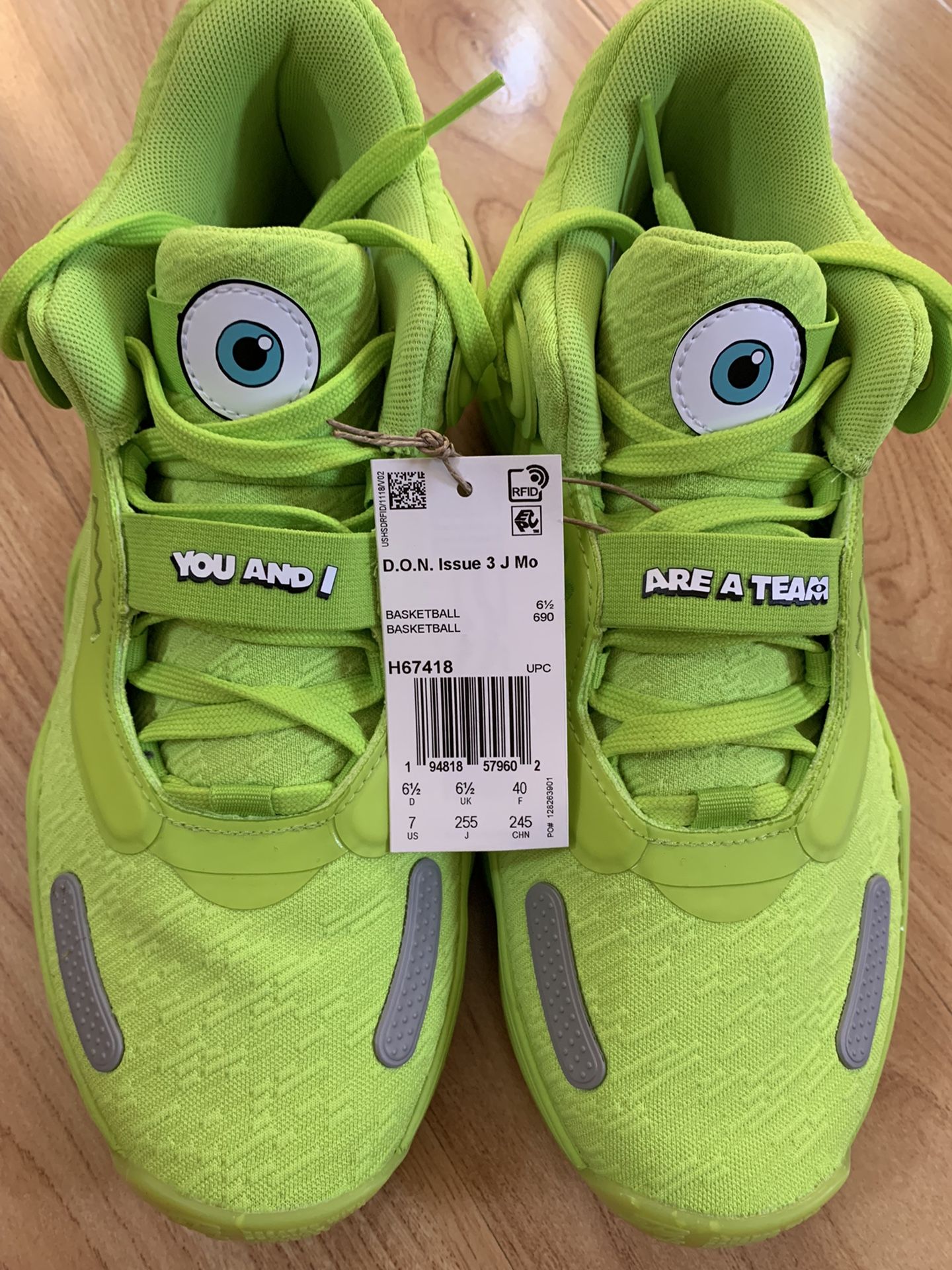 🔥🔥Adidas DON Issue #3 Mike Wazowski Monsters Inc Neon