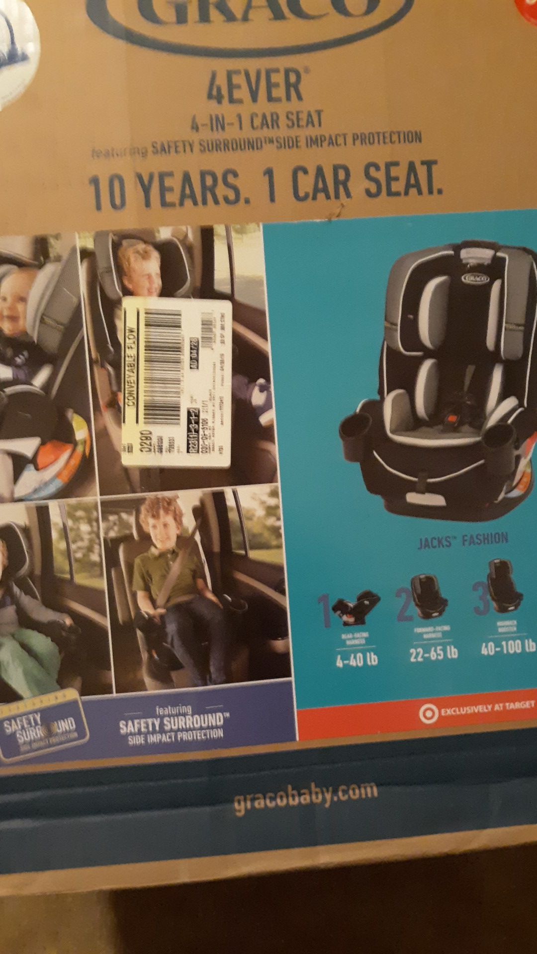 Graco 4Ever All-In-One Convertible Car Seat w/ Safety Surround Jacks Fashion NEW