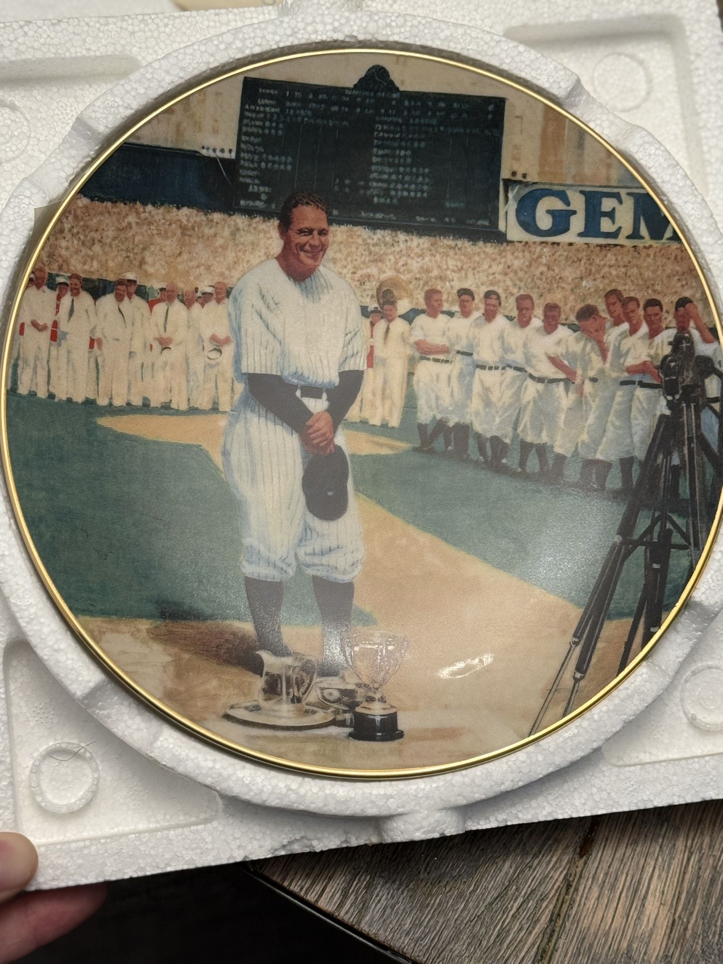 1993 DELPHI Lou Gehrig The Luckiest Man Legends of Baseball Plate