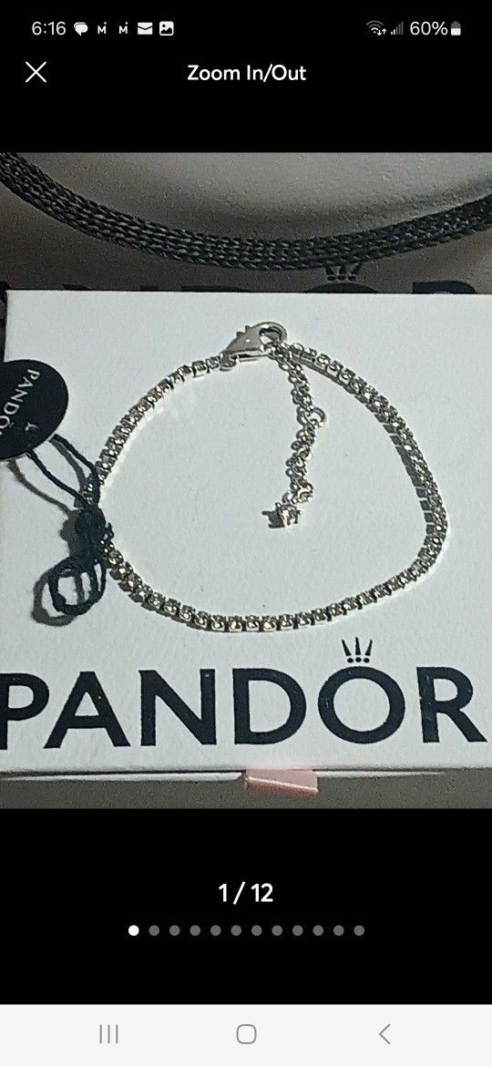 Pandora Authentic Brand New Sparkling Adjustable Tennis Bracelet