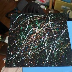 Black & multi-coloured abstract painting #abstractart #painting
